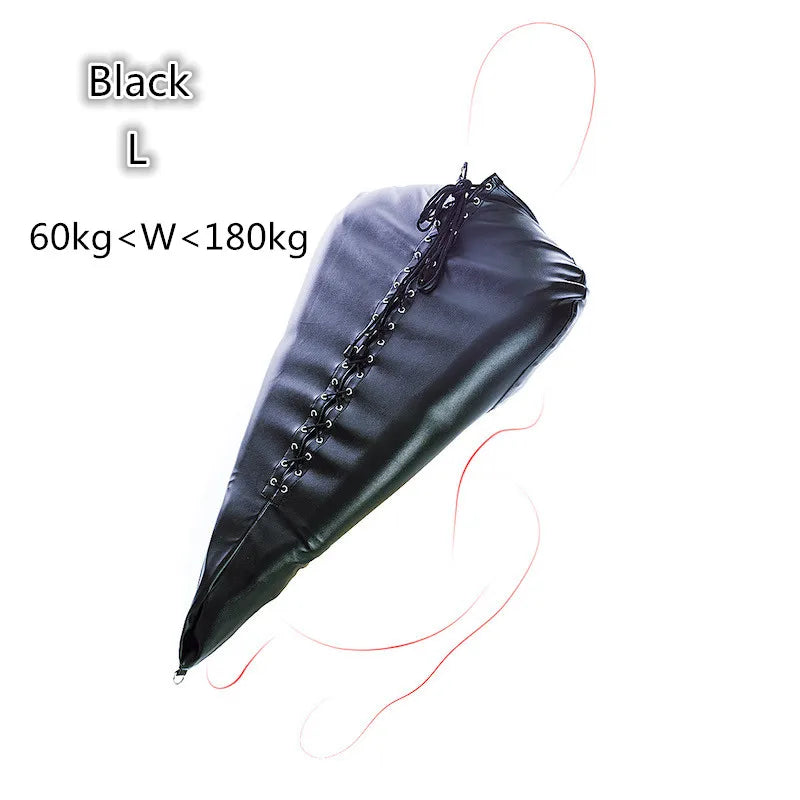 BDSM-Armbinder aus Leder, Zwangsjacke hinter dem Rücken, SM-Bondage-Handschuh, Sklavenhaubenmaske mit offenem Mund, Cosplay-Sexspielzeug für Erwachsene