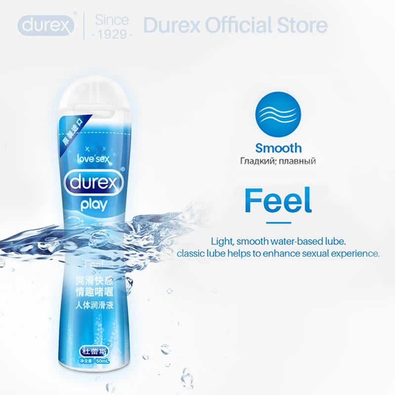 Durex 50 ml Gleitmittel auf Wasserbasis, Anal-Masturbations-Gleitmittel, Penis-Gel, Massageöl, Vaginal-Sexprodukte für Paare