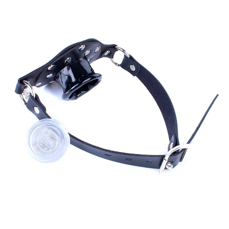 BDSM Schwarzer Mundknebel mit Deckel Sklave Erotikspiel für Erwachsene Erotisches Sexspielzeug Bettfesseln Sexprodukte für Paare SM-Spielzeug