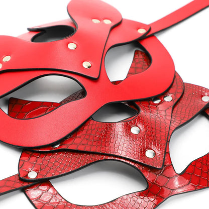 BDSM Maske Sexspielzeug für Frauen Bondage Fesseln Leder Sexy Cosplay Kaninchen Katzenohr Hasenmaske Maskerade Party Gesicht Cosplay