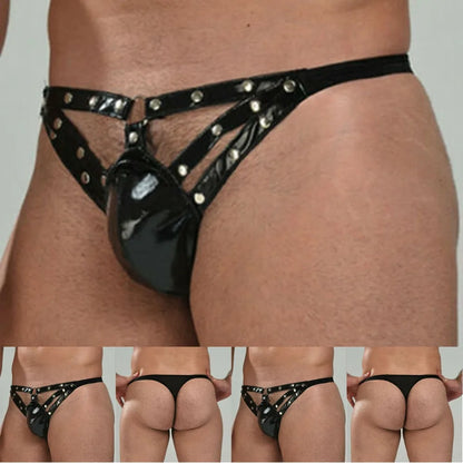 Herren Dessous Sexy Unterwäsche Ouvert Keuschheitsgürtel Leder Höschen Harness Slips Aushöhlen Jockstrap G-String Sexy