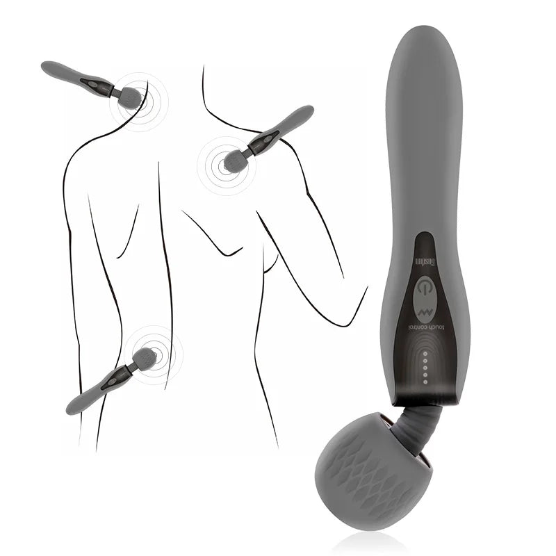 Vibrador potente con 5 tipos de frecuencia y control de potencia, doble motor, varita AV, masturbación vaginal, juguete sexual para mujeres adultas.