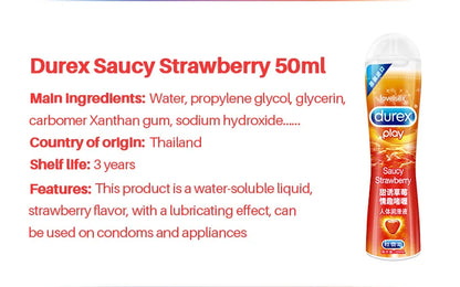 Durex 50 ml Gleitmittel auf Wasserbasis, Anal-Masturbations-Gleitmittel, Penis-Gel, Massageöl, Vaginal-Sexprodukte für Paare