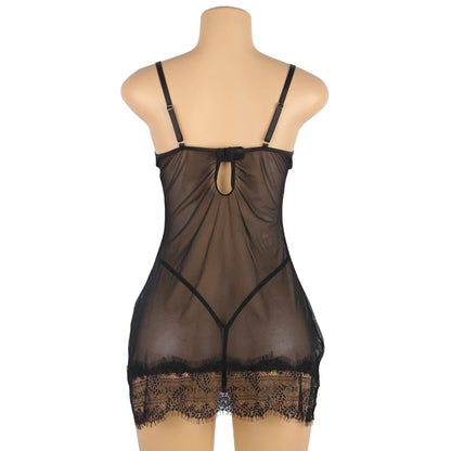 Camisón para mujer, lencería sexy de talla grande XXXL 5XL, encaje de pestañas suaves, disfraces eróticos transparentes, lencería babydoll, bustier.