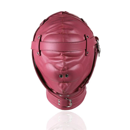 Máscaras de bondage BDSM con capucha completa, máscara de privación sensorial, capucha acolchada de cuero para juegos de rol de esclavo con orificio para respirar, juguetes sexuales para parejas.