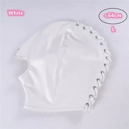 BDSM-Armbinder aus Leder, Zwangsjacke hinter dem Rücken, SM-Bondage-Handschuh, Sklavenhaubenmaske mit offenem Mund, Cosplay-Sexspielzeug für Erwachsene