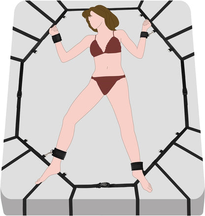 Esposas sexuales para ataduras de cama BDSM, esposas para tobillos, kit sexual sádico para esclavos SM, juego sexual para parejas, kit de herramientas para adultos mayores de 18 años, juguetes sexuales