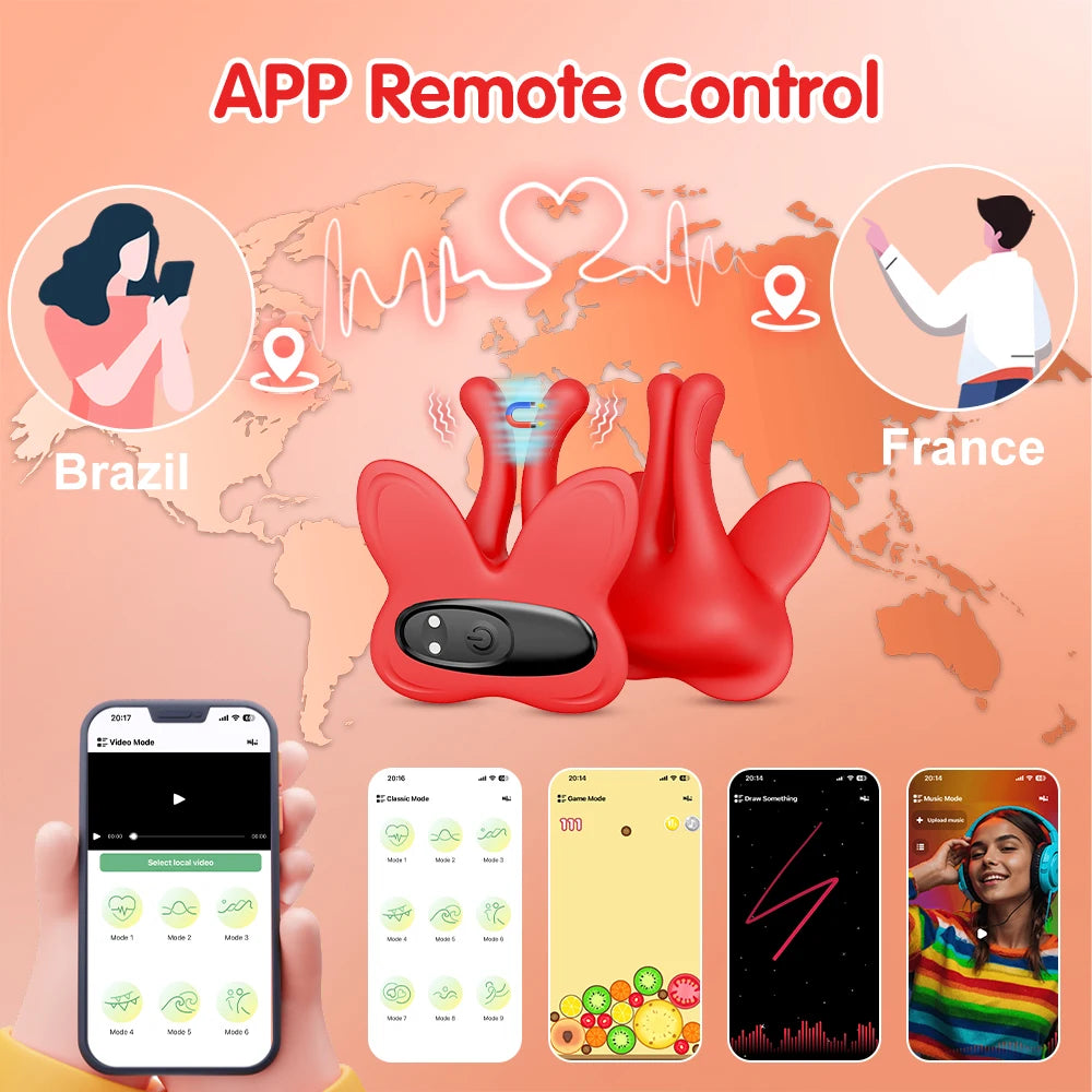 Vibrierende Nippelklemmen, Vibrator, Nippelstimulation mit 9 Vibrationsmodi, BDSM, Sexspielzeug für Erwachsene, für Frauen, Paare, Vergnügen