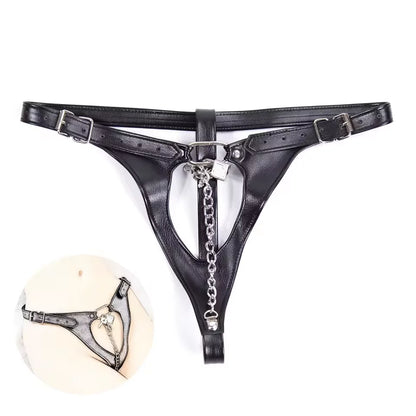 Arnés de bondage BDSM, bragas, bragas con agujero, juguetes sexuales para mujer, tanga de PU, bragas, ropa interior para masturbación, bragas, correa de castidad, cinturón