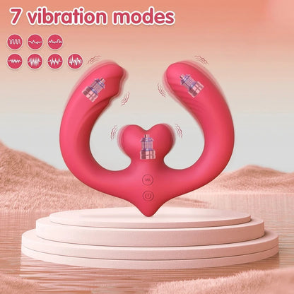 G-Spot Double-Ended Sex Toys Dildo Vibrator for Women Lesbian Couples 7 Modes Strapless Strap-on with Remote Control Adults Good