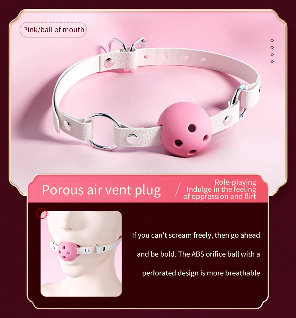 BDSM Bondage Set Restraint Erwachsene Spiel Handschellen Halsband Handgelenk Mundknebel Strap Fetisch SM Sexspielzeug für Frauen Paare Produkt