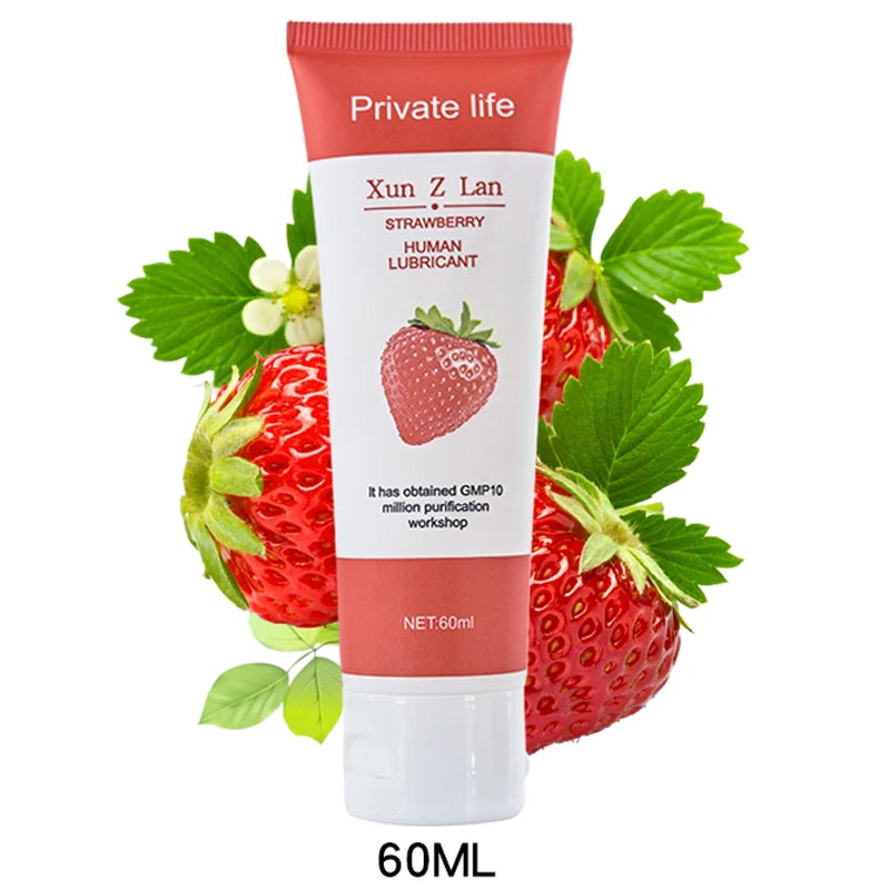 Lubricante sexual de 30 ml/60 ml, a base de agua, de plátano, fresa, uva y cereza. Gel vaginal y anal para adultos. Producto sexual.