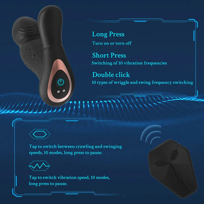 Masajeador de próstata masculino con vibración anal giratoria, masturbador masculino, estimulación del punto G, tapón anal, juguetes sexuales para hombres y parejas.