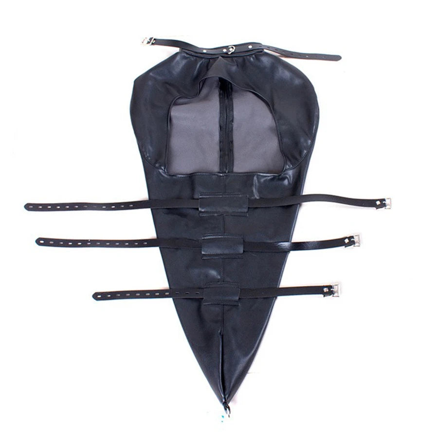 BDSM Sex Bondage Armbinder, Zwangsjacke hinter dem Rücken, SM Leder Armbinder Fessel, abschließbarer Sklavenhandschuh mit Schultergurt