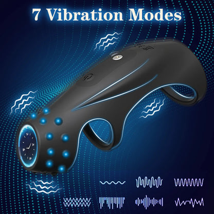 Anillo vibrador para pene, juguetes sexuales para hombres, pareja, retardante de eyaculación, castidad, escroto, testículos, masajeador masculino, vibrador, gay