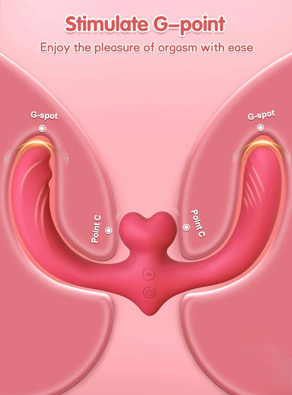 G-Spot Double-Ended Sex Toys Dildo Vibrator for Women Lesbian Couples 7 Modes Strapless Strap-on with Remote Control Adults Good