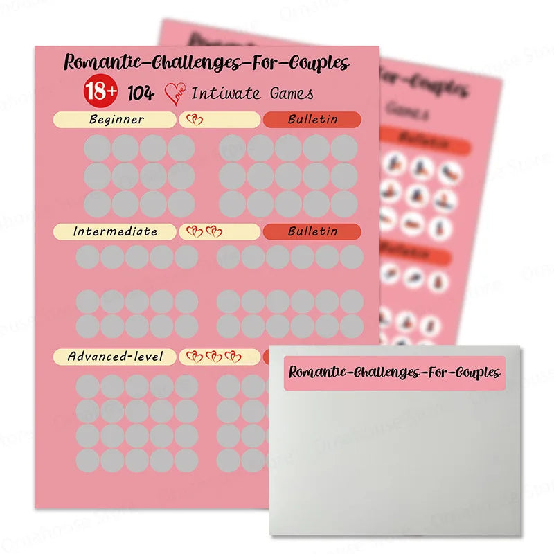 ¡Desafío de intimidad para parejas, edición avanzada! ¡104 carteles íntimos sorpresa para rascar para parejas!