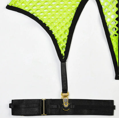 Conjunto de lencería sexy JSY para mujer, ropa interior corporal, camisón de malla transparente, ropa de dormir, lencería erótica, disfraces porno