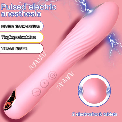 Vibradores de bala con descarga eléctrica para mujeres, consolador anal, punto G, estimulador de clítoris, vibrador de dedo, lápiz labial, juguete sexual femenino