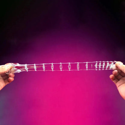 Condón Diente de Lobo Cristalino, Caja Individual, Gran Partícula, Funda para Pene, Anillo Extensor Reutilizable para Pene, Condones Eróticos para Hombres