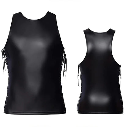 Calzoncillos bóxer sexys de PVC con aspecto mojado y charol brillante para hombre, con cordones laterales, pantalones cortos fetiche, tops, ropa interior, lencería