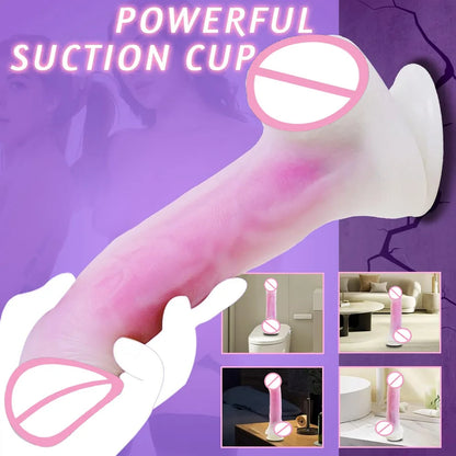 Fernbedienung Vibrierender großer Dildo Simulierter Penis Kraftvoller Stretch &amp; Vibrieren Heizender Dildo Vibrator Penis Masturbator für Frauen