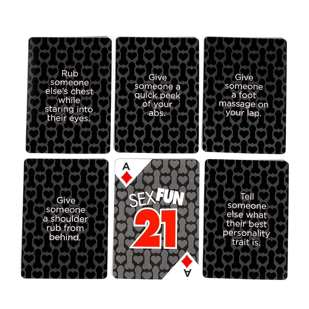 Juego de cartas Sex Fun 21 para adultos, 56 piezas