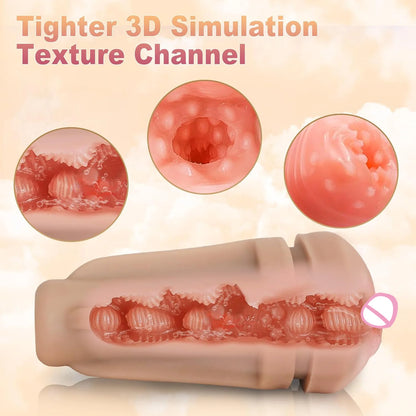 Männlicher Masturbator Cup Sexspielzeug für Männer Realistischer Taschenmuschi-Vibrator Erwachsenenbedarf Lebensechte Vagina-Textur Penis-Stimulator