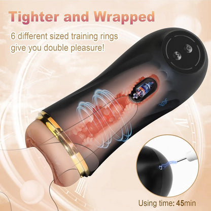 Männlicher Masturbator Cup Sexspielzeug für Männer Realistischer Taschenmuschi-Vibrator Erwachsenenbedarf Lebensechte Vagina-Textur Penis-Stimulator