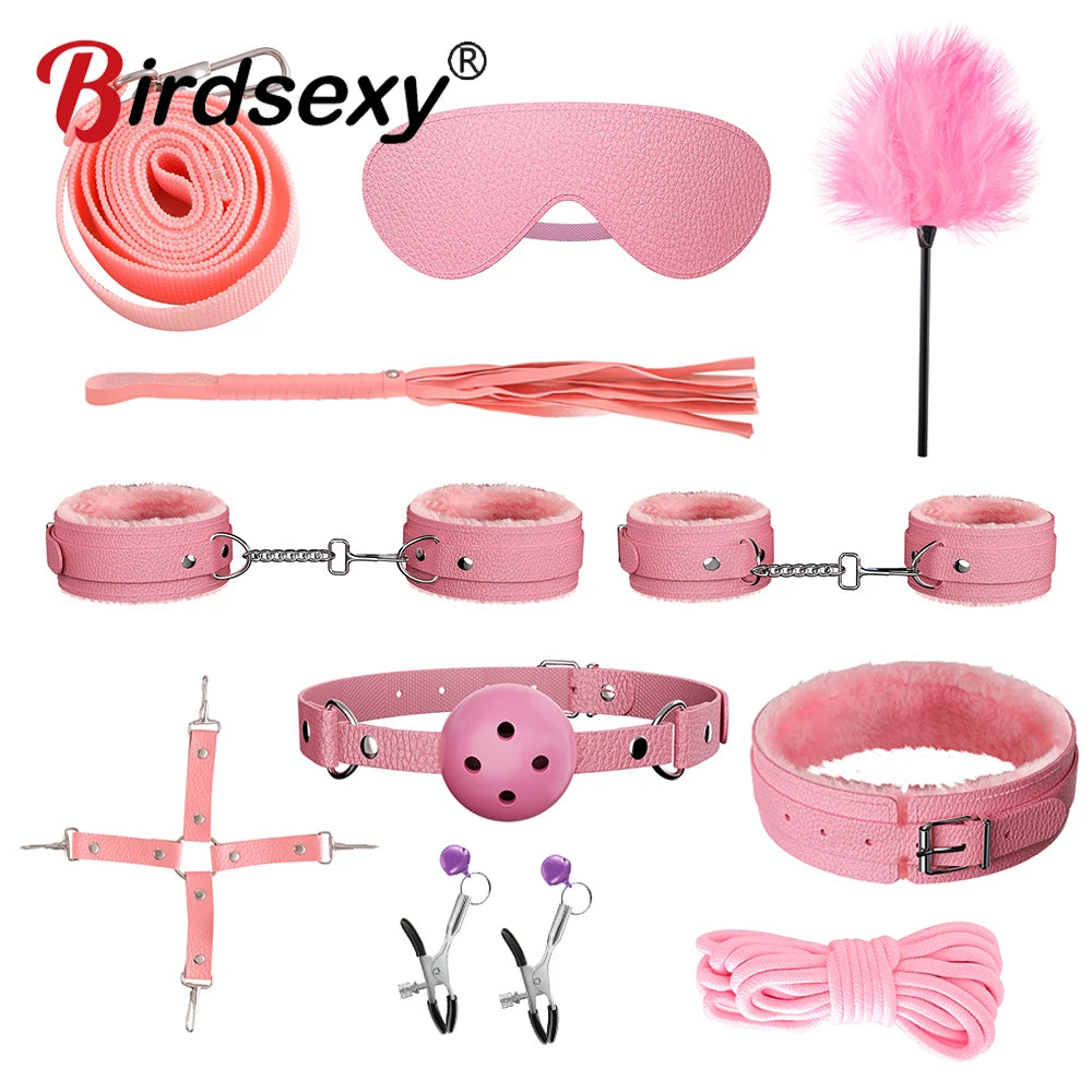 BDSM Verstellbare Riemen Bettfesseln Sex Bondage Kit Für Paare Handschellen Fußfesseln Mit Bondage Set SM Erotikspiele Sexspielzeug