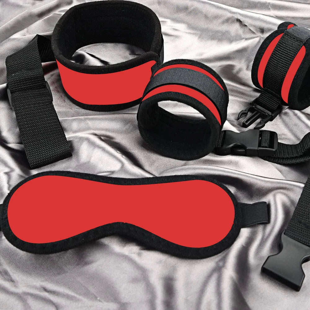 Kits de juguetes sexuales BDSM para adultos, juegos eróticos, máscara de bondage, esposas de plumas, esposas de tobillo y ataduras para parejas, accesorios sexuales para mayores de 18 años.