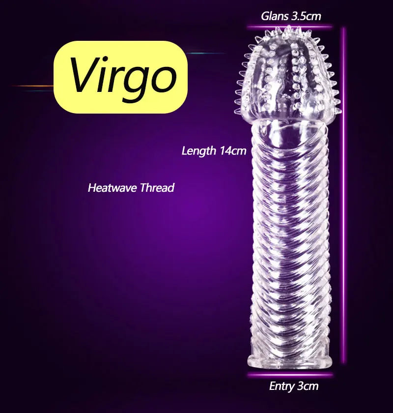 Condón Diente de Lobo Cristalino, Caja Individual, Gran Partícula, Funda para Pene, Anillo Extensor Reutilizable para Pene, Condones Eróticos para Hombres