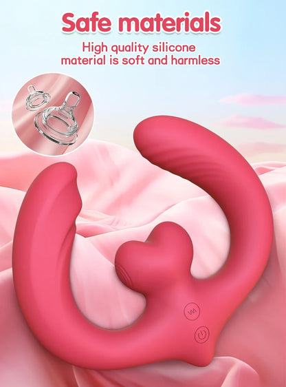 G-Spot Double-Ended Sex Toys Dildo Vibrator for Women Lesbian Couples 7 Modes Strapless Strap-on with Remote Control Adults Good