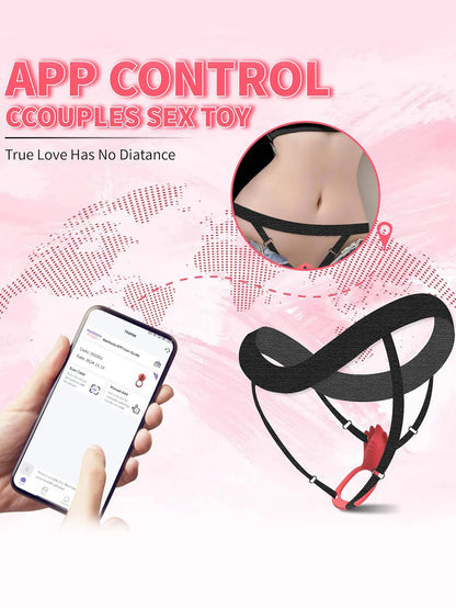Female Portable Vibrator, 9 Vibrations, App Control, Penis Ring, Clitoral Stimulator, Adult Sex Toys for Women and Couples