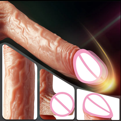 Consolador vibrador telescópico para mujer, de silicona, con punto G, realista, vibrador para masturbación, juguetes eróticos para adultos.