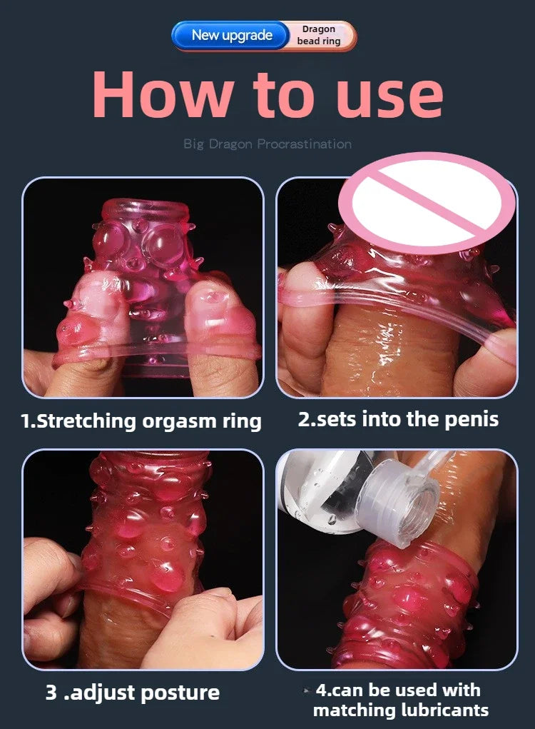 Juguetes sexuales para hombres, masajeador de hiperestimulación, anillo para el pene, retardante de la eyaculación, erección más fuerte, juguetes sexuales, suministros para adultos.