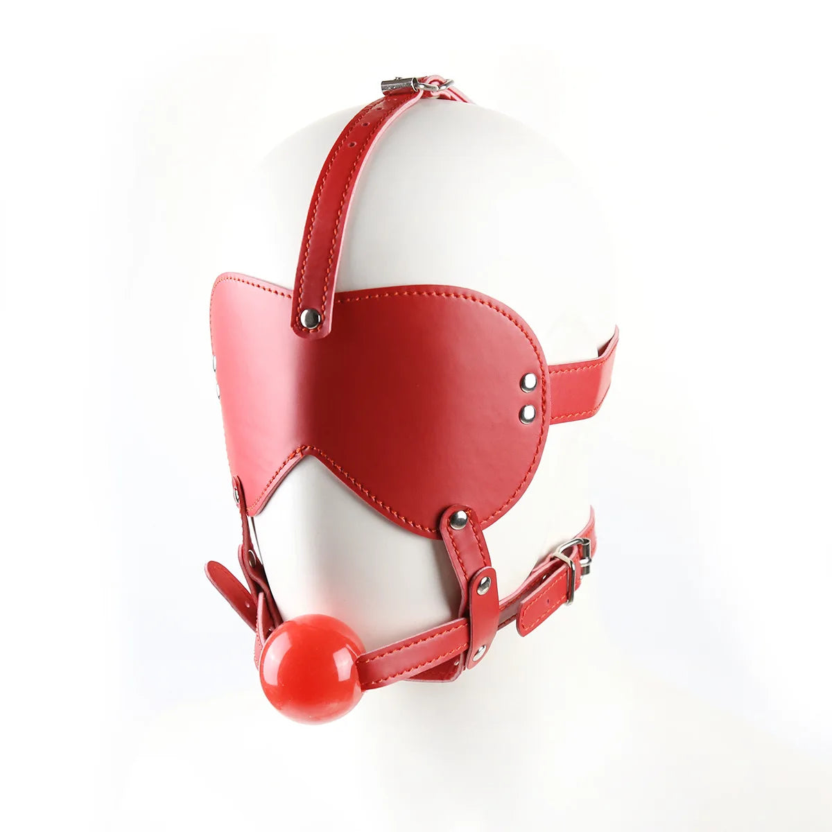 SM Leather Padded Hood Blindfold,Head Harness Mask Gag, BDSM Bondage ,Sex Toys for Couples Accessories