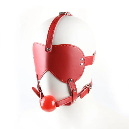 SM Leather Padded Hood Blindfold,Head Harness Mask Gag, BDSM Bondage ,Sex Toys for Couples Accessories