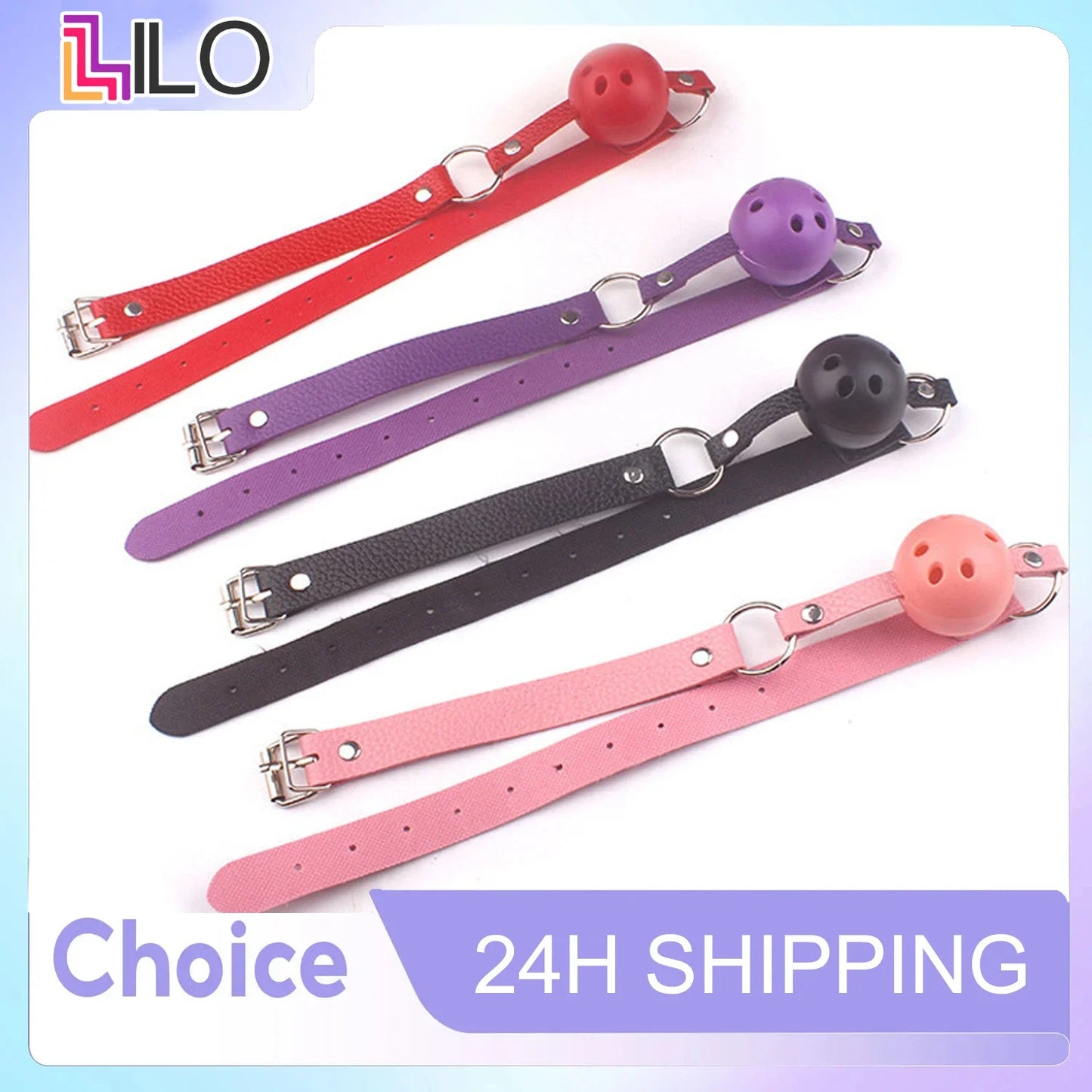 Mordaza de boca ajustable BDSM, bola de cuero sintético para adultos, juego de rol fetiche, accesorios para parejas, juguetes sexuales de bondage