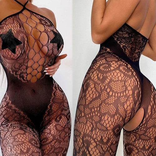 Hot Sexy Lingerie Women Body 2024 Erotic Bodystocking Underwear Crotchless Porn Sleeveless Bodystockings Women's jumpsuit