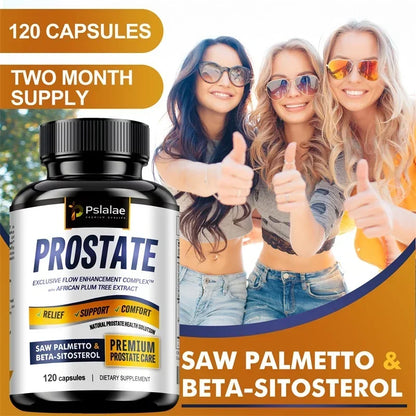 Suplementos para la próstata: contiene saw palmetto para favorecer la salud de la próstata y la función urinaria, aliviar la vejiga y reforzar el sistema inmunitario.