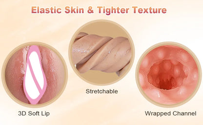 Männlicher Masturbator Cup Sexspielzeug für Männer Realistischer Taschenmuschi-Vibrator Erwachsenenbedarf Lebensechte Vagina-Textur Penis-Stimulator