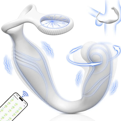 Männliches Sexspielzeug, rotierender Vibrator für Männer, Prostata-Massagegerät, Doppel-Penisring, Penisringe, Anal-Vibrator, Anal-Plug, Anal-Spielzeug für Männer