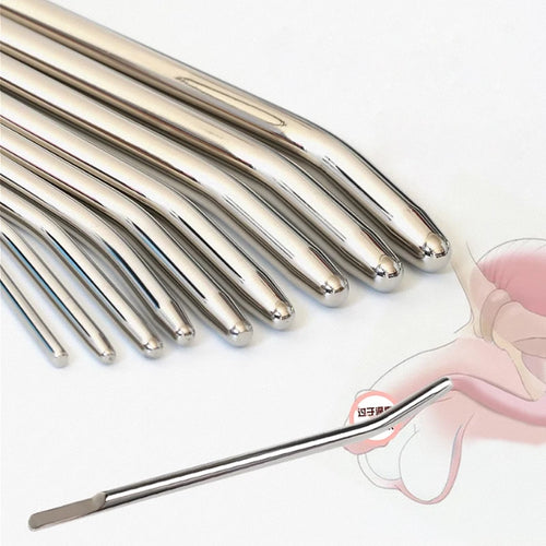 Juguetes sexuales para adultos para hombres, dilatadores de pene, catéteres de acero inoxidable con cabeza lisa, dilatadores uretrales.