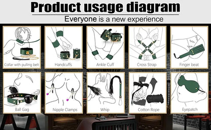 Las parejas usan juguetes sexuales BDSM, juego de bondage sexual BDSM de 12 piezas, juego de bondage, juguetes femeninos para adultos, productos para adultos, entrenamiento para hombres y mujeres