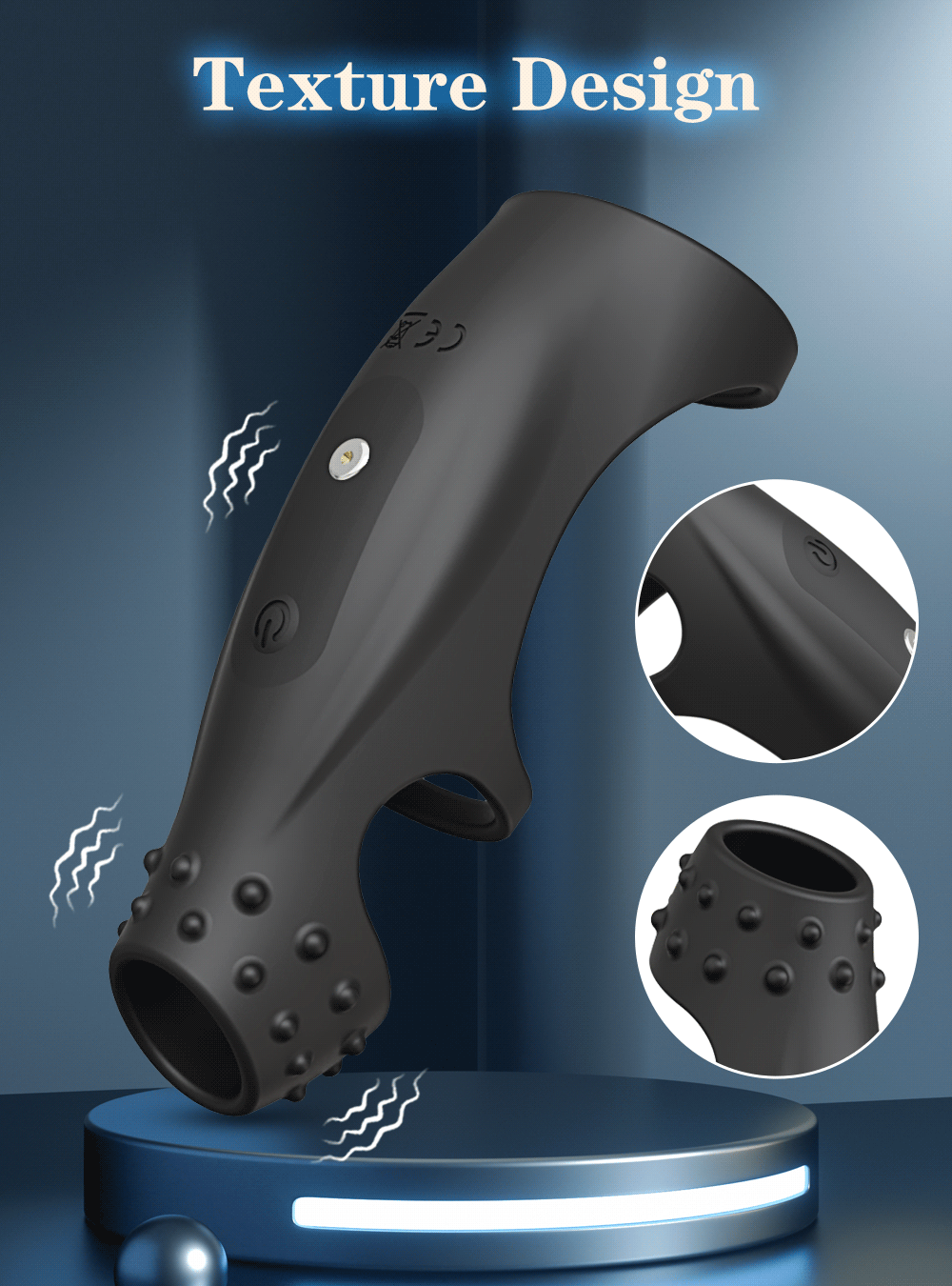 Anillo vibrador para pene, juguetes sexuales para hombres, pareja, retardante de eyaculación, castidad, escroto, testículos, masajeador masculino, vibrador, gay