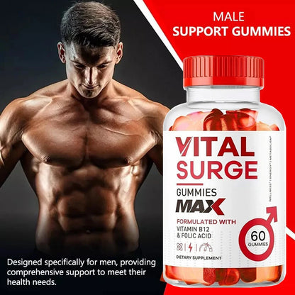 Gomitas masculinas Vital Surge Testo: suplemento para la mejora masculina Vital Surge que potencia el rendimiento y la potencia.
