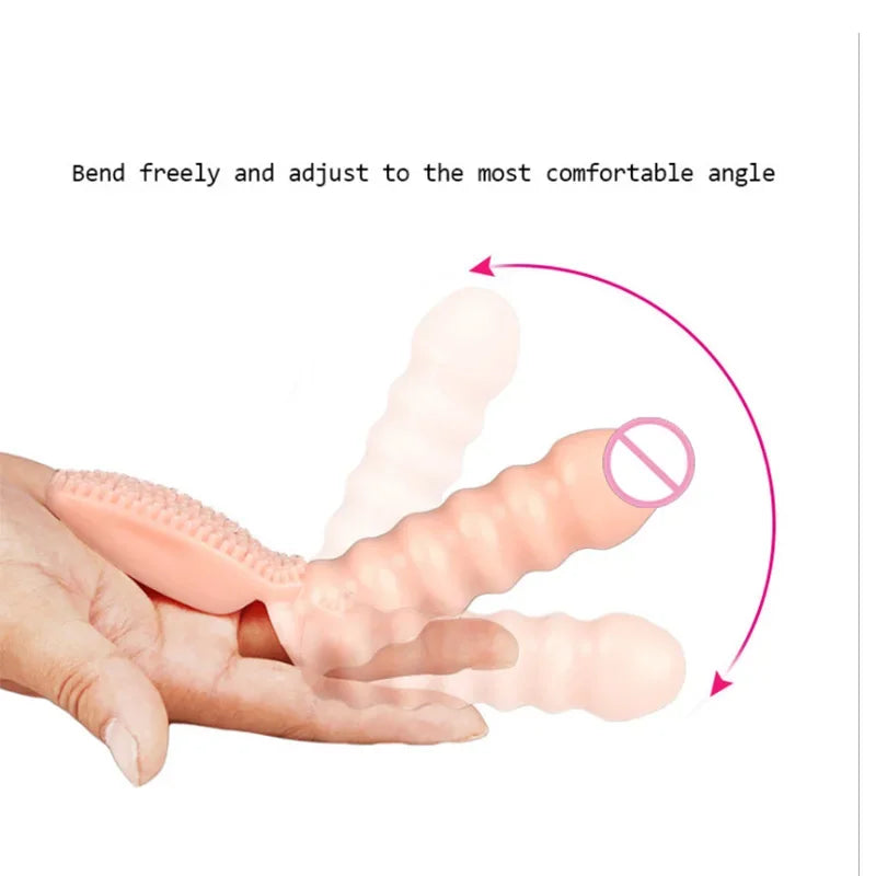 Vibrador de dedo, juguetes sexuales para adultos, juegos eróticos Bdsm, masaje del punto G, estimulación del clítoris, cepillo, orgasmo, esclavo, bondage, productos sexuales