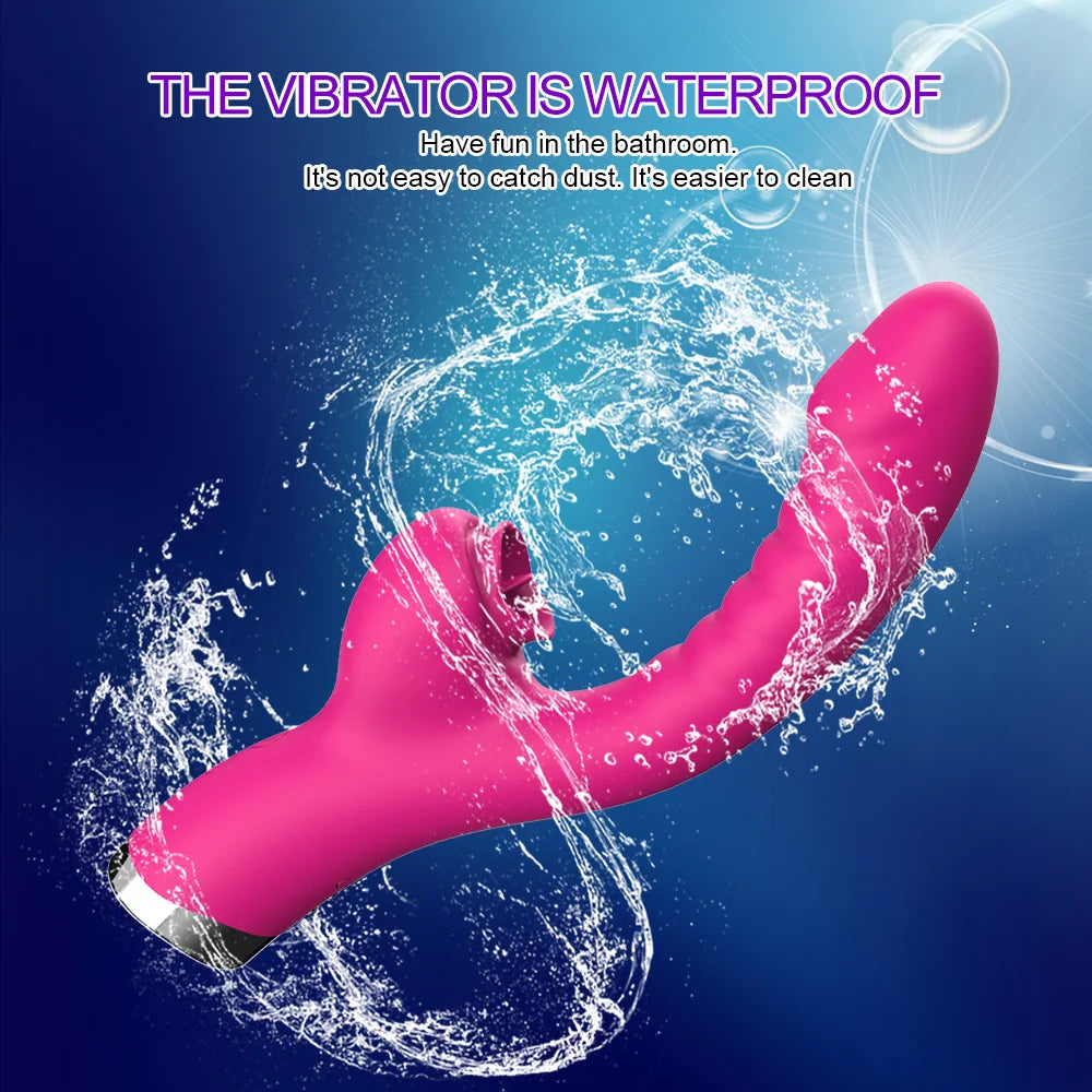 Vibrador para lamer la lengua 2 en 1, juguetes sexuales para mujeres adultas, consoladores, vibradores, estimulador de clítoris con 20 velocidades, producto sexual.