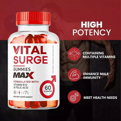 Gomitas masculinas Vital Surge Testo: suplemento para la mejora masculina Vital Surge que potencia el rendimiento y la potencia.
